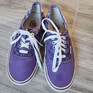 VANS Purple Ombre Checkered Sneakers Size Mens 6.5/Womens 8